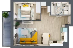 2 pokoje, mieszkanie 44,17 m², piętro 2, oferta nr M13, Nova Leszczyńska, Kielce, Sandomierskie, ul. Leszczyńska 65