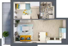 2 pokoje, mieszkanie 35,10 m², piętro 1, oferta nr M6, Nova Leszczyńska, Kielce, Sandomierskie, ul. Leszczyńska 65