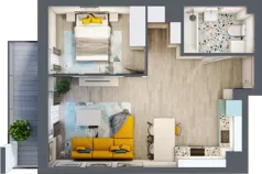 2 pokoje, mieszkanie 44,17 m², piętro 5, oferta nr M39, Nova Leszczyńska, Kielce, Sandomierskie, ul. Leszczyńska 65