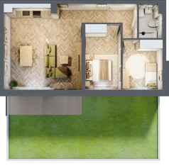 3 pokoje, mieszkanie 63,88 m², piętro 1, oferta nr B1.8, Fokus Bielany, Bielany Wrocławskie, ul. Kolejowa 5