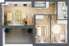 3 pokoje, mieszkanie 57,70 m², piętro 3, oferta nr B2.21, Fokus Bielany, Bielany Wrocławskie, ul. Kolejowa 5