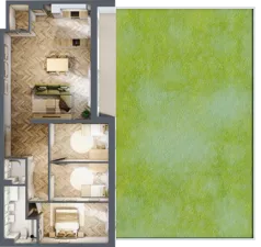 4 pokoje, mieszkanie 98,31 m², piętro 1, oferta nr B2.8, Fokus Bielany, Bielany Wrocławskie, ul. Kolejowa 5