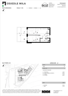 2 pokoje, mieszkanie 43,80 m², parter, oferta nr 61, Strażacka 54G, Rzeszów, Drabinianka, ul. Strażacka 54