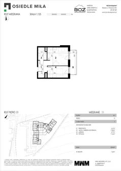 2 pokoje, mieszkanie 40,46 m², piętro 1, oferta nr 11, Strażacka 54G, Rzeszów, Drabinianka, ul. Strażacka 54