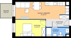 2 pokoje, mieszkanie 43,90 m², piętro 1, oferta nr 66, Strażacka 54G, Rzeszów, Drabinianka, ul. Strażacka 54