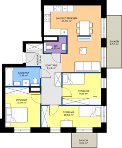 4 pokoje, mieszkanie 75,74 m², piętro 3, oferta nr 117, Strażacka 54G, Rzeszów, Drabinianka, ul. Strażacka 54