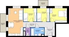 4 pokoje, mieszkanie 74,71 m², piętro 3, oferta nr 76, Strażacka 54G, Rzeszów, Drabinianka, ul. Strażacka 54