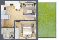 2 pokoje, mieszkanie 35,75 m², parter, oferta nr 46, Osiedle Metropol, Lublin, Dziesiąta, ul. Kunickiego 28