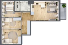 4 pokoje, mieszkanie 72,59 m², piętro 1, oferta nr 49, Osiedle Metropol, Lublin, Dziesiąta, ul. Kunickiego 28