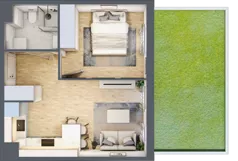2 pokoje, mieszkanie 35,75 m², parter, oferta nr 47, Osiedle Metropol, Lublin, Dziesiąta, ul. Kunickiego 28