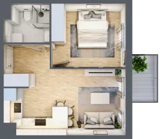 2 pokoje, mieszkanie 35,75 m², piętro 3, oferta nr 43, Osiedle Metropol, Lublin, Dziesiąta, ul. Kunickiego 28