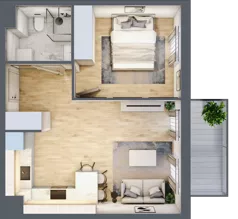 2 pokoje, mieszkanie 39,55 m², piętro 2, oferta nr 8, Osiedle Metropol, Lublin, Dziesiąta, ul. Kunickiego 28