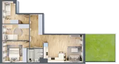 4 pokoje, mieszkanie 69,28 m², parter, oferta nr 16, Osiedle Metropol, Lublin, Dziesiąta, ul. Kunickiego 28