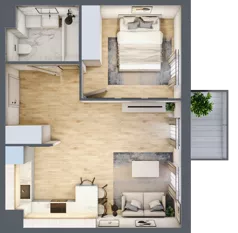 2 pokoje, mieszkanie 42,04 m², piętro 3, oferta nr 35, Osiedle Metropol, Lublin, Dziesiąta, ul. Kunickiego 28
