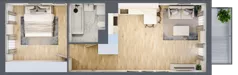 2 pokoje, mieszkanie 47,04 m², parter, oferta nr 13, Osiedle Metropol, Lublin, Dziesiąta, ul. Kunickiego 28