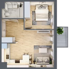2 pokoje, mieszkanie 42,04 m², piętro 3, oferta nr 23, Osiedle Metropol, Lublin, Dziesiąta, ul. Kunickiego 28