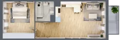2 pokoje, mieszkanie 50,04 m², parter, oferta nr 25, Osiedle Metropol, Lublin, Dziesiąta, ul. Kunickiego 28
