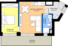 2 pokoje, mieszkanie 37,07 m², piętro 5, oferta nr 43, Fabryka na Pradze Radzymińska 14, Warszawa, Praga Północ, ul. Radzymińska 14
