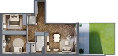 3 pokoje, mieszkanie 69,21 m², piętro 1, oferta nr M.1.2, Lipowa 43, Łódź, Polesie, Stare Polesie, ul. Lipowa 43