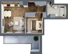 2 pokoje, mieszkanie 40,73 m², piętro 3, oferta nr M.3.1, Lipowa 43, Łódź, Polesie, Stare Polesie, ul. Lipowa 43