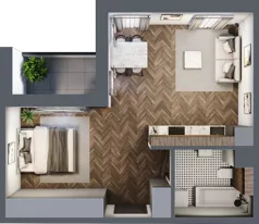 1 pokój, mieszkanie 40,78 m², piętro 1, oferta nr M.1.3, Lipowa 43, Łódź, Polesie, Stare Polesie, ul. Lipowa 43