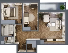 3 pokoje, mieszkanie 62,13 m², piętro 1, oferta nr M.1.4, Lipowa 43, Łódź, Polesie, Stare Polesie, ul. Lipowa 43