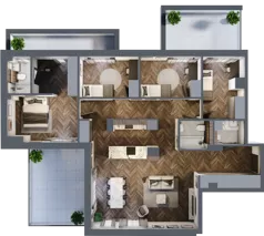 5 pokoi, mieszkanie 114,59 m², piętro 5, oferta nr M.5.1, Lipowa 43, Łódź, Polesie, Stare Polesie, ul. Lipowa 43