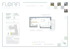 1 pokój, mieszkanie 32,83 m², piętro 3, oferta nr 14, Flora Śródmieście, Łódź, Śródmieście, ul. płk. Jana Kilińskiego 111