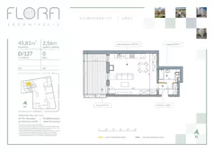 1 pokój, apartament 45,81 m², parter, oferta nr 127, Flora Śródmieście, Łódź, Śródmieście, ul. płk. Jana Kilińskiego 111