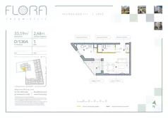 1 pokój, apartament 33,19 m², piętro 1, oferta nr 130A, Flora Śródmieście, Łódź, Śródmieście, ul. płk. Jana Kilińskiego 111