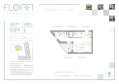 1 pokój, mieszkanie 33,19 m², piętro 2, oferta nr 137A, Flora Śródmieście, Łódź, Śródmieście, ul. płk. Jana Kilińskiego 111