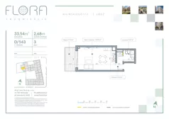 1 pokój, mieszkanie 33,54 m², piętro 3, oferta nr 143, Flora Śródmieście, Łódź, Śródmieście, ul. płk. Jana Kilińskiego 111
