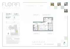 1 pokój, apartament 26,40 m², piętro 4, oferta nr 57, Flora Śródmieście, Łódź, Śródmieście, ul. płk. Jana Kilińskiego 111