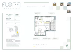 2 pokoje, apartament 44,22 m², piętro 2, oferta nr 34, Flora Śródmieście, Łódź, Śródmieście, ul. płk. Jana Kilińskiego 111