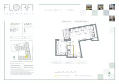 2 pokoje, apartament 39,34 m², piętro 5, oferta nr 74, Flora Śródmieście, Łódź, Śródmieście, ul. płk. Jana Kilińskiego 111