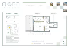 2 pokoje, apartament 45,88 m², parter, oferta nr 126, Flora Śródmieście, Łódź, Śródmieście, ul. płk. Jana Kilińskiego 111