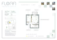 2 pokoje, apartament 34,73 m², piętro 6, oferta nr 158, Flora Śródmieście, Łódź, Śródmieście, ul. płk. Jana Kilińskiego 111