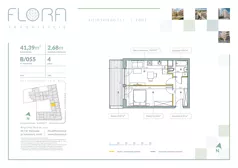 2 pokoje, mieszkanie 41,39 m², piętro 4, oferta nr 55, Flora Śródmieście, Łódź, Śródmieście, ul. płk. Jana Kilińskiego 111