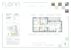 3 pokoje, apartament 52,19 m², piętro 1, oferta nr 3, Flora Śródmieście, Łódź, Śródmieście, ul. płk. Jana Kilińskiego 111