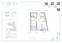 3 pokoje, apartament 50,99 m², piętro 3, oferta nr 50, Flora Śródmieście, Łódź, Śródmieście, ul. płk. Jana Kilińskiego 111