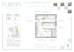 3 pokoje, apartament 58,60 m², piętro 1, oferta nr 81, Flora Śródmieście, Łódź, Śródmieście, ul. płk. Jana Kilińskiego 111
