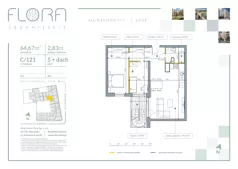 3 pokoje, apartament 64,67 m², piętro 5, oferta nr 121, Flora Śródmieście, Łódź, Śródmieście, ul. płk. Jana Kilińskiego 111