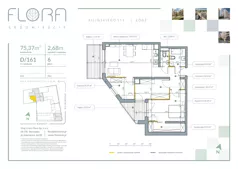 3 pokoje, apartament 75,37 m², piętro 6, oferta nr 161, Flora Śródmieście, Łódź, Śródmieście, ul. płk. Jana Kilińskiego 111