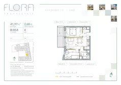 3 pokoje, mieszkanie 41,97 m², piętro 4, oferta nr 54, Flora Śródmieście, Łódź, Śródmieście, ul. płk. Jana Kilińskiego 111