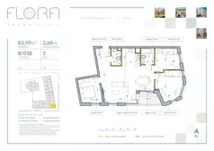4 pokoje, mieszkanie 83,99 m², piętro 2, oferta nr 38, Flora Śródmieście, Łódź, Śródmieście, ul. płk. Jana Kilińskiego 111