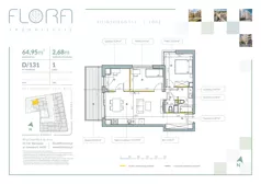 4 pokoje, apartament 64,95 m², piętro 1, oferta nr 131, Flora Śródmieście, Łódź, Śródmieście, ul. płk. Jana Kilińskiego 111