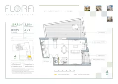 4 pokoje, mieszkanie 119,91 m², piętro 6, oferta nr 75, Flora Śródmieście, Łódź, Śródmieście, ul. płk. Jana Kilińskiego 111