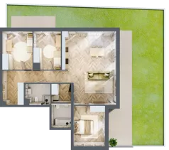 4 pokoje, mieszkanie 96,55 m², parter, oferta nr M1, Aura Orłowo, Gdynia, Orłowo, Kolibki, ul. Aleja Zwycięstwa 193