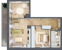 3 pokoje, mieszkanie 55,23 m², piętro 2, oferta nr M11, Aura Orłowo, Gdynia, Orłowo, Kolibki, ul. Aleja Zwycięstwa 193
