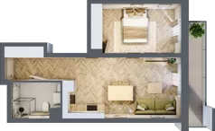 2 pokoje, mieszkanie 41,68 m², piętro 2, oferta nr M9, Aura Orłowo, Gdynia, Orłowo, Kolibki, ul. Aleja Zwycięstwa 193